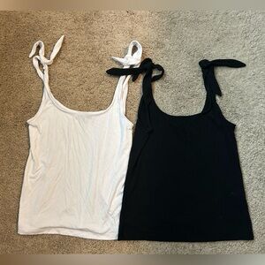 Banana Republic Black and White Tank Tops